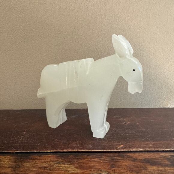 Vintage hand carved White Onyx Marble Donkey Mule Figurine READ - Picture 3 of 9